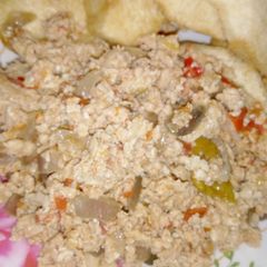 A picture of Fried yam & egg sauce.