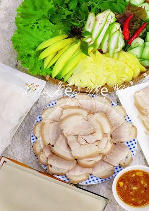 Hình của món Bánh tráng cuốn thịt heo.