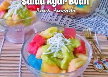 Resep Terbaik Salad Agar Buah Saus Avocado Enak Sempurna