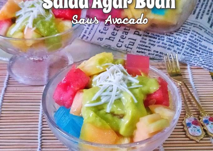 Salad Agar Buah Saus Avocado