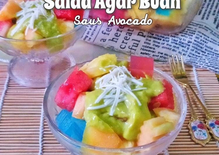 Resep Terbaik Salad Agar Buah Saus Avocado Enak Sempurna