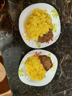 عکسی از دستور کباب تابه ای و کته سیب زمینی