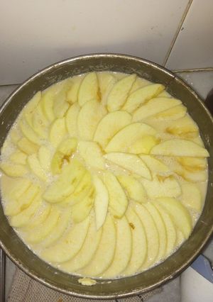 Una foto de Buenas noches para todos tarta de manzana
