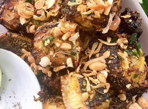 Hình của món Cá đuối nướng sả.