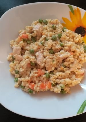 Zöldséges bulgur csirkemellel recept fotója