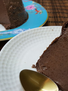 Una foto de Flan de chocolate sin lactosa