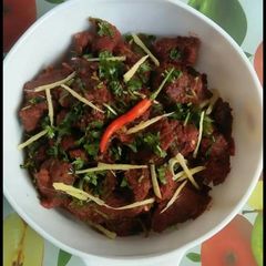 A picture of Shinwari Karahi (camel)😋🍲.
