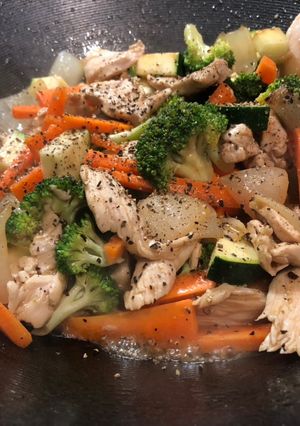 A picture of Stir fried Chicken &Vegetables.