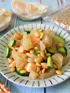 柚香黃豆蝦沙拉 的食譜成品照片