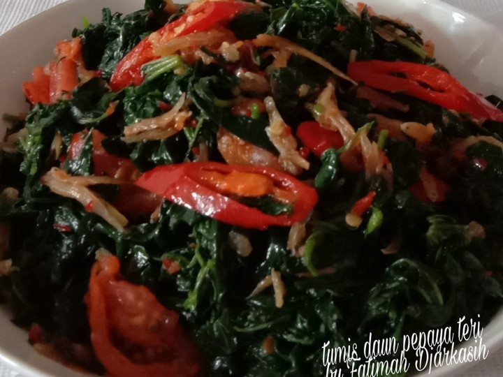 Resep Tumis Daun Pepaya Teri, Lezat Sekali