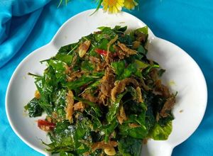 Foto resep 280 ) tumis daun so (melinjo) ikan asin jambrong