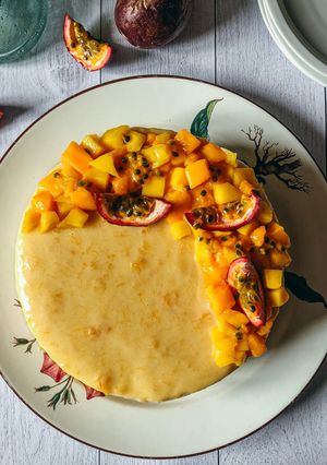 Une photo de Entremet mangue passion