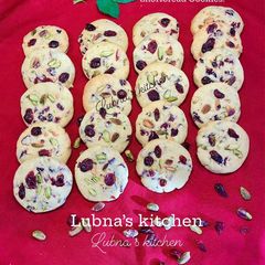 A picture of Cranberry Pistachio Shortbread Cookies:.
