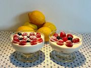 Una foto de postre light de vainilla