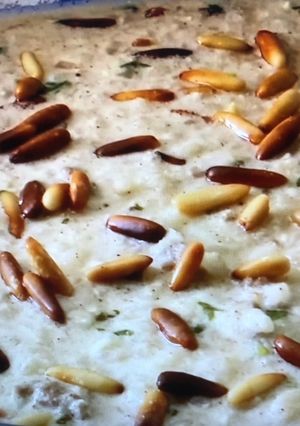 A picture of Labnieh cooked with minced meat and rice.