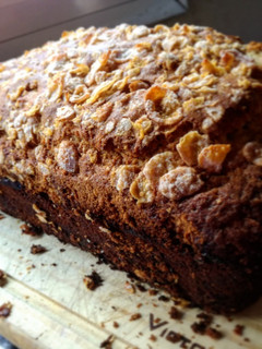 Una foto de Budín de bananas marmolado