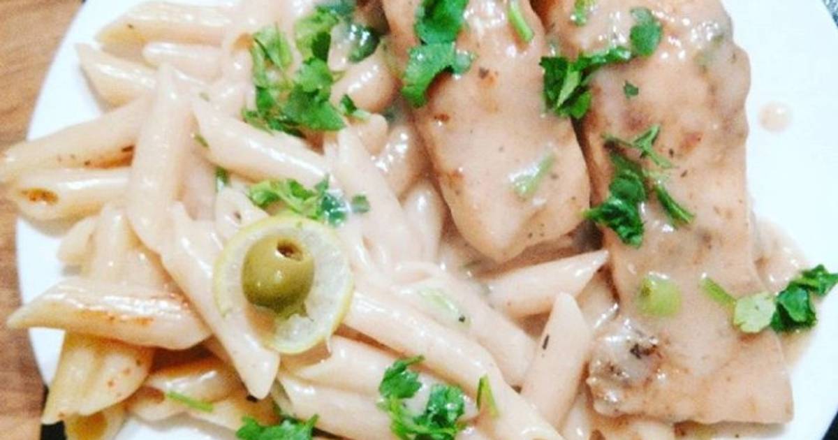 White sauce salmon and pasta Recipe by Mai Tarek - Cookpad