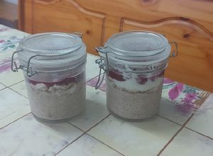 Una foto de Avena trasnochada estilo cheesecake