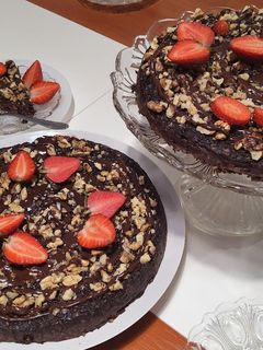 Banános-diós zabpehelytorta /glutén-,tej-,cukormentes és lassúfelszívódású recept fotója