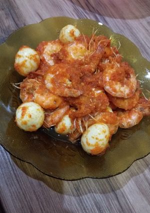 Foto resep • Balado Udang Telur Puyuh