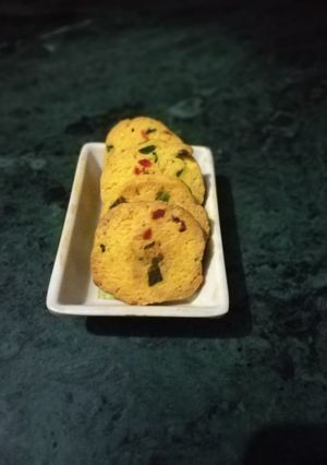 A picture of Biscuits with custard powder.