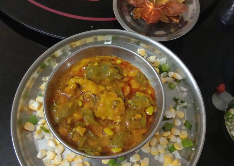 Easiest Way to Make Super Quick Homemade Gujarati favorable valor and dhokli nu shaak