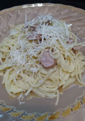 Foto resep Spaghetti Carbonara Sosis