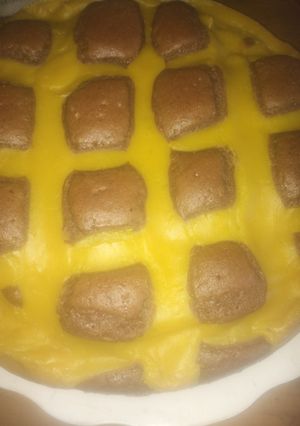 Una foto de Torta matera de chocolate con crema pastelera de limón
