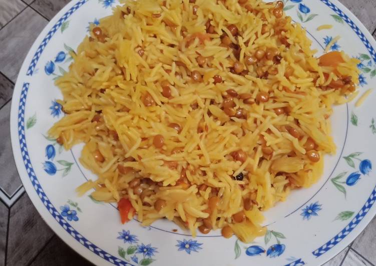 Sabut masoor ki daal ka pulao