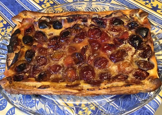 Tarte aux prunes et crème de citron