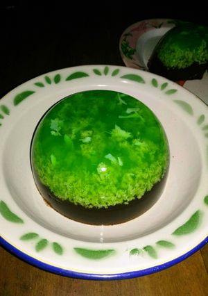 Foto resep Puding lumut pandan coklat