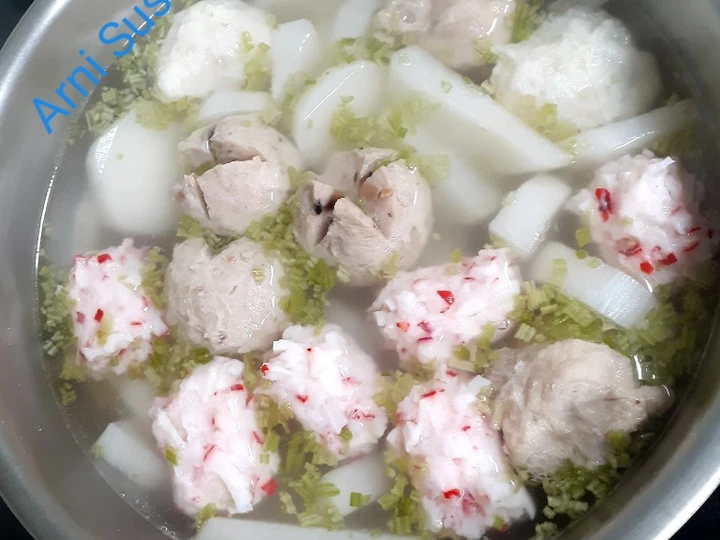 Langkah Mudah untuk Membikin Resep 32.Kuah Lobak Putih Pentol Bakso yang Lezat Sekali Anti Ribet, Mantap Sekali