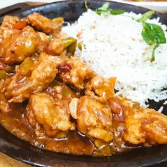 A picture of Sizzling Sriracha Prawns.