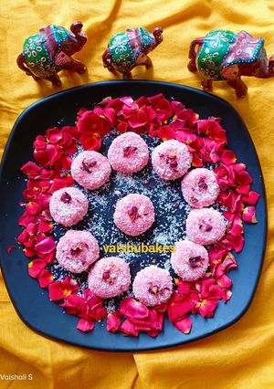 A picture of Sama Coconut Rose Laddu.