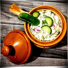 A picture of Cucumber Raita..