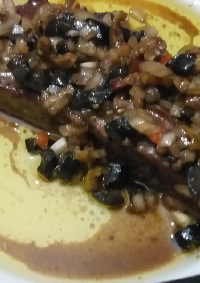 Una foto de Vacío con mojo verde y vinagreta de hoy cocina lisson (Pilar)
