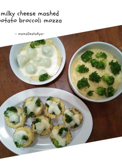 Foto resep Milky cheese mashed potato broccoli mozza