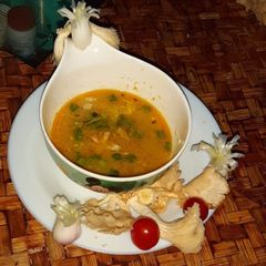 A picture of Oyester Mushroom soup.