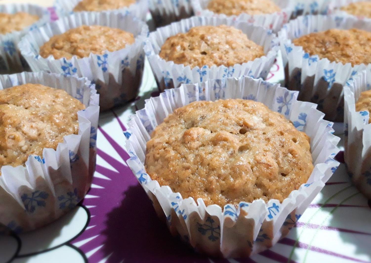 Muffins De Banana, Harina Integral Y Avena Receta De Norali - Cookpad