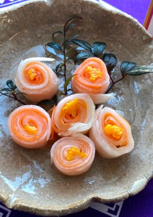 A picture of Japanese New Year Daikon Pickles.