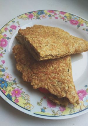 Фото Овсяноблин с крабовыми палочками 🦀 и плавленным сыром 🧀.