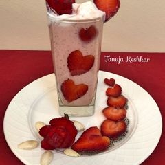 A picture of Healthy Chia seeds oats Strawberry Smoothie.