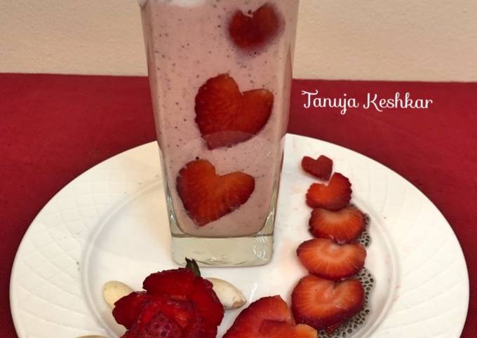 Healthy Chia seeds oats Strawberry Smoothie