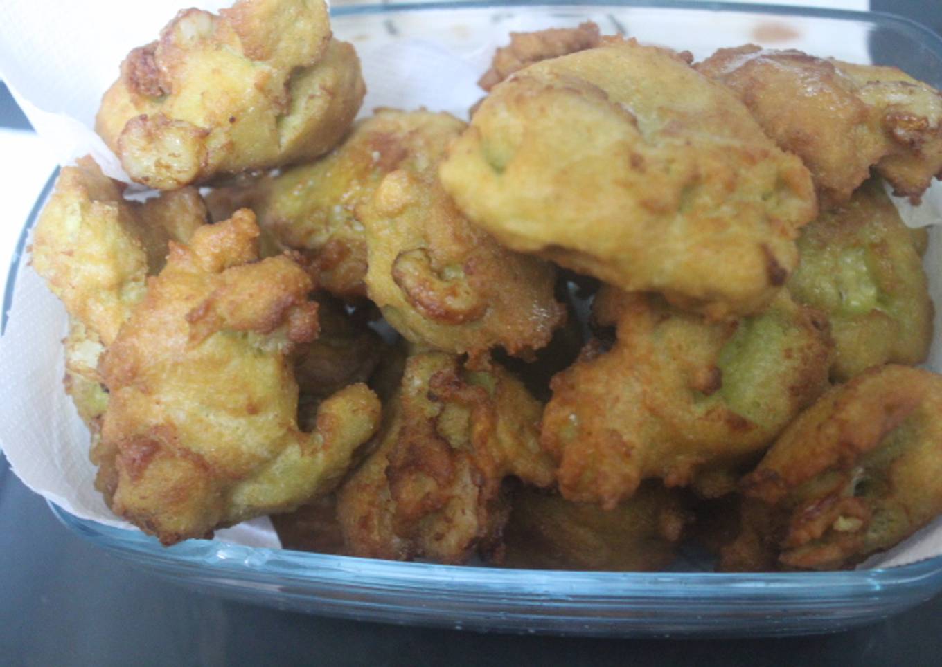 Tortitas de pan con gambas