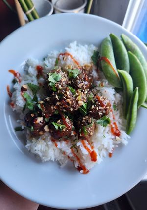 A picture of Kung Pao Mini Meatballs.