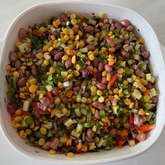 A picture of Peanuts and split yellow pea salad.