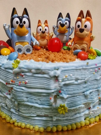 Cara Sederhana Menyiapkan Resep  Sponge Cake Cokelat Basic Tart Kue Ultah (BLUEY) yang Bikin Ngiler, Menggugah Selera