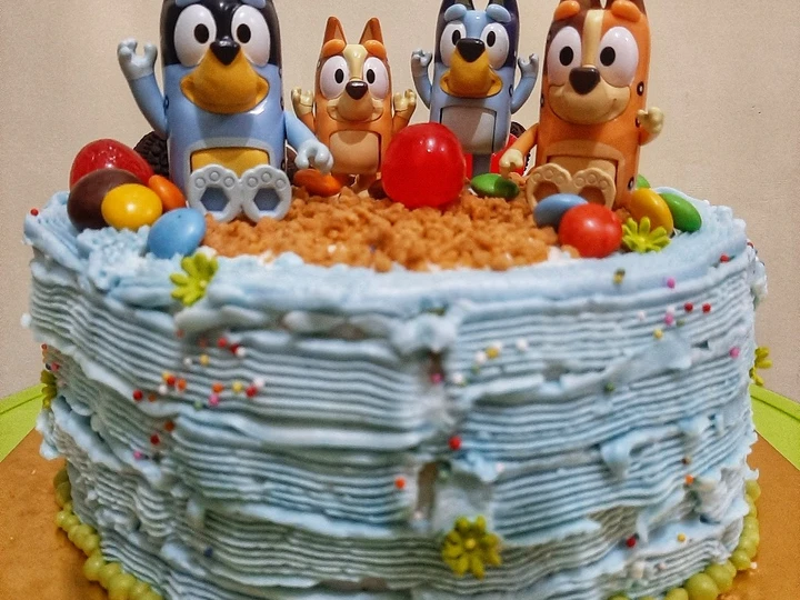 Cara Sederhana Menyiapkan Resep  Sponge Cake Cokelat Basic Tart Kue Ultah (BLUEY) yang Bikin Ngiler, Menggugah Selera