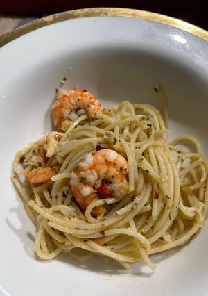 Foto resep Shrimp spaghetti aglio e olio