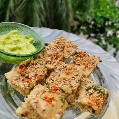 Barley Peri Peri Dhokla A picture of Barley Peri Peri Dhokla.